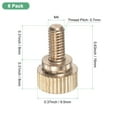 thumbnail image 3 of Uxcell 6-Pack Knurled Thumb Screws, M4x8mm Solid Brass Flat Head Knobs Bolts with Shoulder Grip Fasteners, 3 of 6