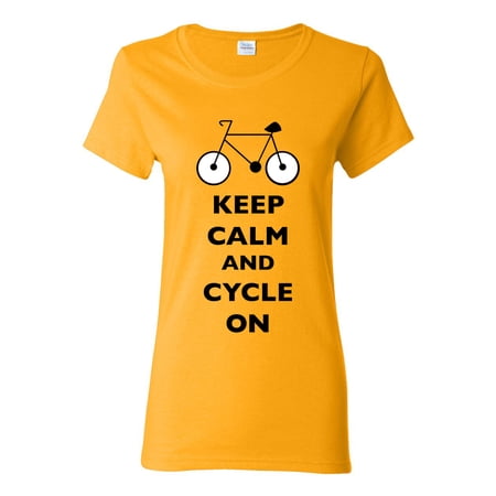 Ladies Keep Calm And Cycle On Cycling Bike Bicycle Funny DT T-Shirt Tee price history on PriceWatchPro