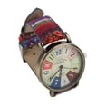 thumbnail image 3 of Reloj hippie multicolor estilo bohemio de latón PU cuero botón batería reloj de mujer para regalo de fiesta de cumpleaños azul, 3 of 15