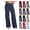16# Navy, variant on Leggings for Women Tummy Control High Waisted Wide Leg Yoga Pants Stretchy Workout Leggings No Front Seam Sweat Pants Beige XL