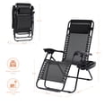 thumbnail image 5 of ACEGOSES 2PCS Patio Zero-gravity Folding Chair Poolside Recliner with Side Tray Support 330 lbs Waterproof Outdoor Single Chair,Dull black, 5 of 6