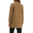 thumbnail image 3 of Winter Overcoat for Women's Notched Stand Collar Long Sleeve One Buttoned Mid-Length Coat Outerwear M Khaki, 3 of 6