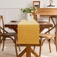 thumbnail image 6 of Yellow Table Runner Linen Style Flat Edge Sheer Fabric 11.81 X 82.68 Inches For Wedding Baby Birthday Party Long Table Decoration Dining Room Event, 6 of 7