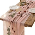 thumbnail image 2 of Tablecloth con bordes ásperos y enredaderas, paño envejecido nuevo, tejido de queso, vestimenta occidental, sensación de lujo, alta calidad, paño resistente, para bodas, decoración de, 2 of 8