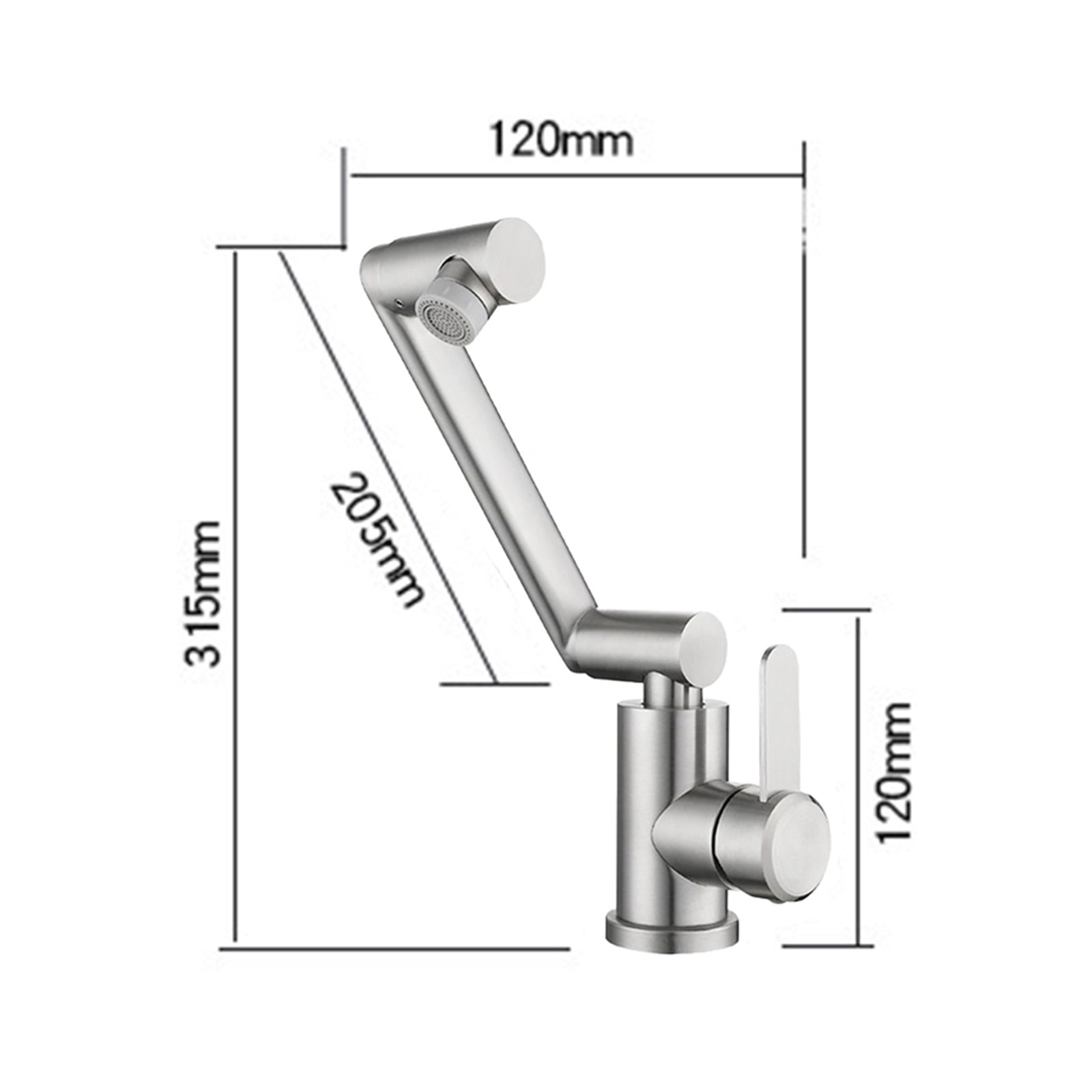 304 Stainless Steel Foldable Basin Mixer Tap 360 Degree Swivel Bathroom Faucets Kitchen Sink Washbasins Hot Cold Water Tapware ,Bar Laundry RV Farmhouse