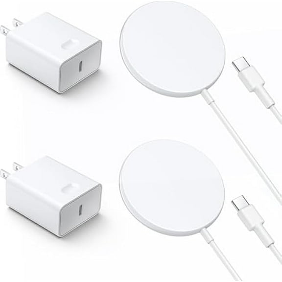 FU1999Magnetic Wireless Charger for iPhone 16 15 Wireless Charger with 20W PD USB C Charger, 2 Pack Compatible with Magsafe Charger for iPhone 16/16 Pro/16 Pro max/15/15Pro/15Promax/AirPods3