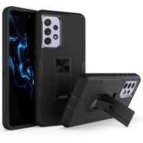 ELEHOLD Kickstand Rugged Case of Samsung Galaxy A53 5G 6.5 inch,Made of Hard PC Plastic   Flexible TPU,with Shockproof Dustproof Lens Protection Folding Hidden Form Bracket Case,Black