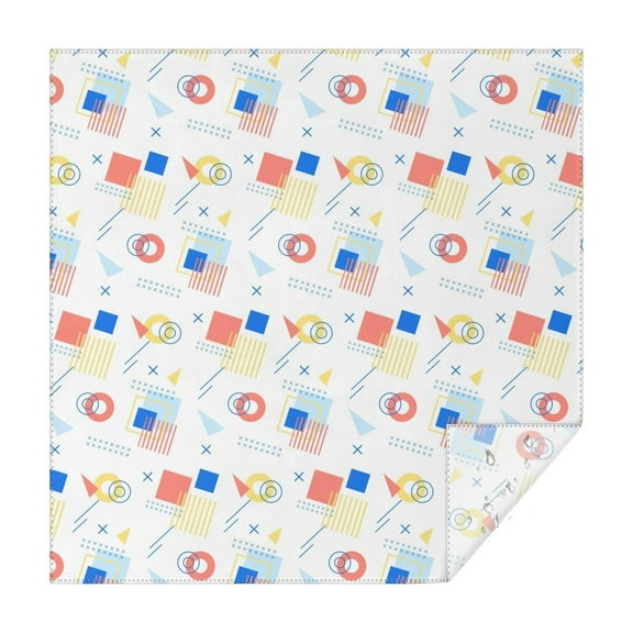 Christmas Square Tablecloth 42x42 Inch – Waterproof Polyester Printed Table Cover, Wrinkle Resistant & Washable for Kitchen Dining Picnic Party Decor, Single-v4-15, White