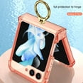 thumbnail image 3 of Clear Case for Galaxy Z Flip 5 with Magnet and Ring, Transparent Kickstand Case for Samsung Galaxy Z Flip 5 for Man and Woman, Shockproof Phone Case with Hinge Protector for Z Flip 5, 3 of 14