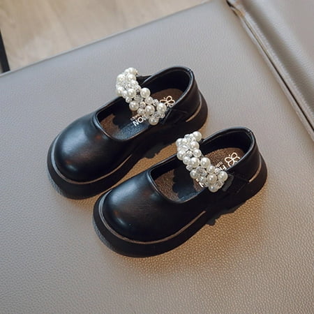 

Cathalem Little Girl Dressy Shoes Fashion All Season Children Casual Shoes For Girls Flat Soles Thick Soles Solid Girl s Boots Black 11.5 Years