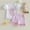 Pink, variant on Baby Girls Sets Bubble Sleeve Embroidery Printed T-shirt Tops Ruffle Stripe Shorts 2Pcs Toddler Kids Summer Outfits Pink 2-3 Years