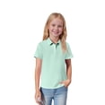 thumbnail image 7 of Short Sleeve Polo Shirts Girls Kids Uniform Polo Shirt 3-14 Years, Mint Green, 7 of 7