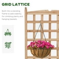 thumbnail image 4 of Outsunny Wooden Raised Garden Bed with Trellis, Outdoor Planter Box with Drainage Crevices for Climbing Vine Plants Flowers, 24" x 12" x 49", 4 of 9