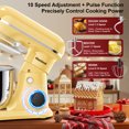 thumbnail image 2 of Honinst Stand Mixer, 4 QT 10+P Speeds with Tilt-Head Electric Mixer, 3-In-1 Kitchen Mixer with Dough Hook, Whisk, Beater, Bowl for Baking, Cake and Most Home Cooks, 2 of 8