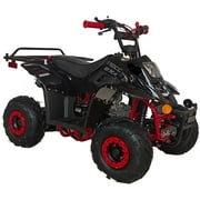HHH Upgraded 110cc ATV Boulder Gas 110cc ATV Quads Youth ATV Quad ATVs Fully Automatic Children 4 Wheeler ( Black color )