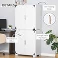 thumbnail image 3 of Industrial Kitchen Pantry With 4 Door And Shelf, White Storage Cabinet For Bedroom, Living Room, Entryway Shelves, Kitchen,, 3 of 4