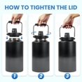 thumbnail image 4 of 1 Gallon Water Bottle Insulated Stainless Steel Keeps Ice 48Hr, Large Water Gallon Jug Wide Mouth Leakproof Vacuum for Gym, Camping, & Construction Gradient Grey, 4 of 6
