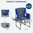 thumbnail image 2 of 2PCS Oversized Camping Directors Chair, Portable Folding Lawn Chairs for Adults Heavy Duty with Side Table, Outdoor Foldable Camp Chair with Pocket for Beach, Fishing,Picnic, 2 of 7