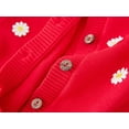 thumbnail image 7 of Cardigan Little Girl Cute Clothes Floral Print Button Down Cotton Sweaters Long Sleeve Fashion Fall 2-7 Years Kids Clothing Red 7 Years, 7 of 7