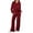 Deep Red #015, variant on Mohiass Travel Lounge Sets for Women 2 Piece Long Sleeve Sweatsuits Half Zip Sweatshirts with Baggy Joggers Sweatpants Black M