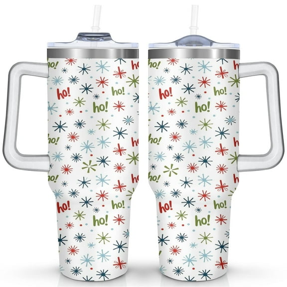 Merry Christmas 40 OZ Tumbler with Handle Insulated Leakproof Xmas Tree Cup Modern Cafe Tumblers for Spring Summer Birthday Christmas for Women Men Friend Dad