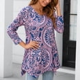 thumbnail image 5 of ENMAIN Womens Plus Size Tops 3/4 Sleeve Shirts V Neck Casual Pink Paisley Tunic Swing Flare Blouses, 5 of 8