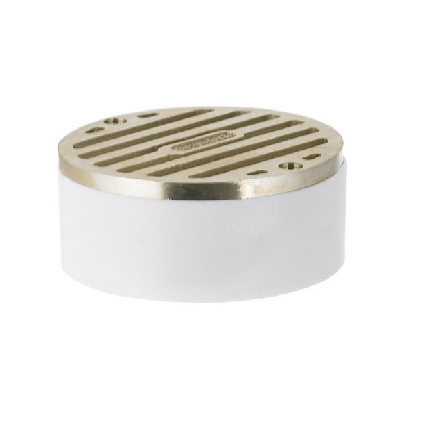 NDS 3 in. Satin Round Brass Drain Grate