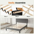 thumbnail image 5 of QIANYA INC Bed Frame, Modern Platform Bed Frame with Adjustable Headboard, Geometric Upholstered Bed Frame 800LBS Sturdy Solid Wooden Slats Light Gray, 5 of 5