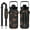 Black, variant on Spooky Gothic 64oz Leak-Proof Water Bottle with Sleeve - Witch & Skeleton Print Large Capacity Bottle for Running & Gym