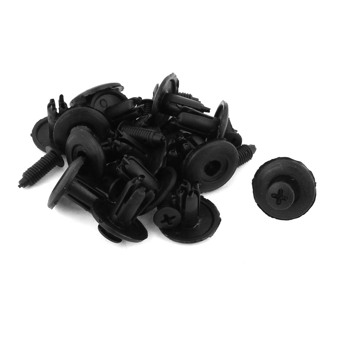 15 Pcs Black Car Bumper Fender Push in Type Plastic Rivets Fastener 8mm Dia Hole