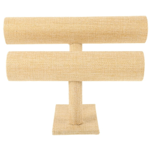 GOOHOCHY Expositor de pulseras, organizador de joyas de escritorio, brazaletes, pulseras, bandas para el cabello (2 niveles)
