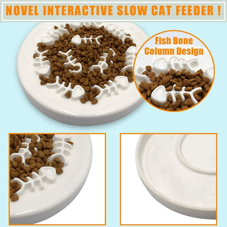 Cat Slow Feeder Bowl - 8.8'' Pet Slow Eating Cat Bowl, Cat Puzzle