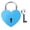 Blue, variant on Xirurus Heart Lock Metal Exquisite Padlock with Key for Diary Luggage Valentine's Day 1.8in Purple