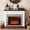 White & Brown with Fireplace, variant on Holliwill 44" Electric Fireplace with Mantel, Free Standing Fireplace Heater with Adjustable LED Flame, 1400W, White Brown