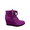 Purple, variant on Peggy-56 Women's High Top Fashion Round Toe Lace Up Wedge Sneaker Shoes
