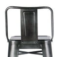 thumbnail image 2 of HomeRoots 248138 33.5 x 16.5 x 16.5 in. Vintage Gun Metal Distressed Metal Barstool with Back  Set of 2, 2 of 2