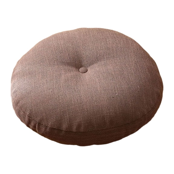 Flax Round Seat Cushions Super Thick Tufted Large Japanese Style Linen Indoor Outdoor Floor Pillows for Meditation Yoga Soft High Resilience Polyester Fiber Washable Removable Cover