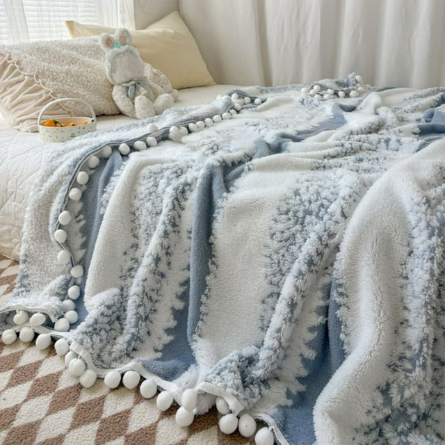 Nkmbld Soft Fleece Throw Blanket, Double-Colored Fuzzy Throw Blanket for Bed Soft Furry Bed Cozy Comforter Home Decor, Machines Washable, Gray