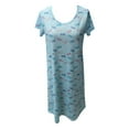 thumbnail image 5 of Sakmal Casual Womens Moo Moo Nightgown Short Blue Loungewear Print Short Sleeve Nightgowns for Women, 5 of 5