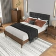 thumbnail image 6 of Pemberly Row Mid-Century Fabric Upholstered Queen Platform Bed in Gray, 6 of 7