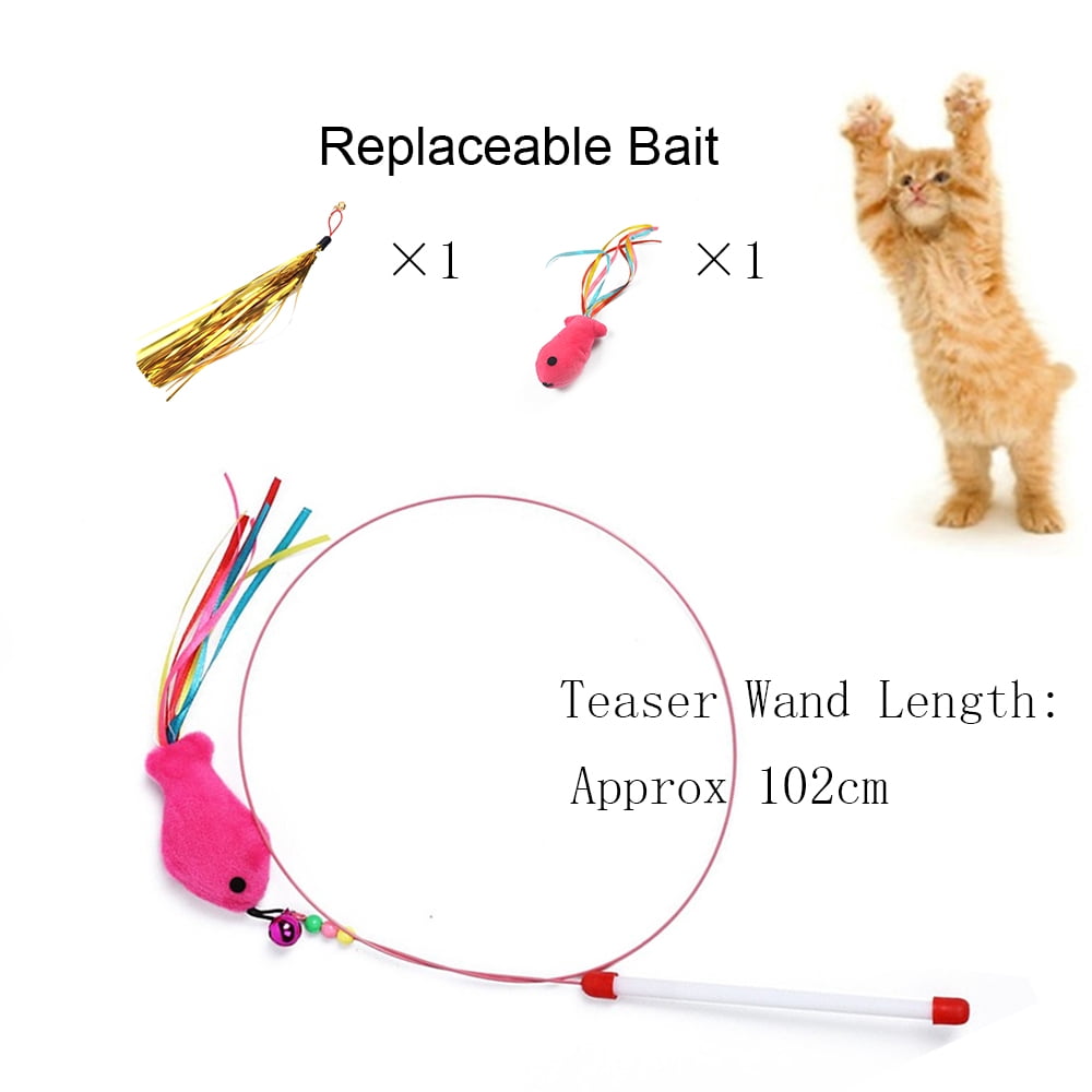 Dreamtale Cat Toys Kitten Teaser Interactive Plush Stuffed Toys including Catnip for Indoor Cat