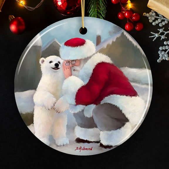 Sharing Secrets Santa and Polar Bear Winter Dream Christmas Ornament