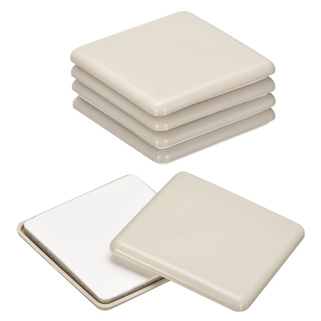 Deslizadores de muebles Uxcell, almohadillas deslizantes cuadradas autoadhesivas de plástico de 2.48" 12 piezas
