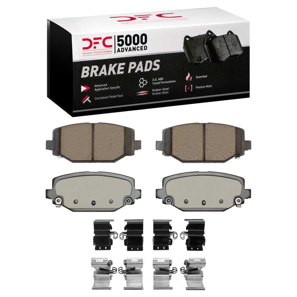 Dynamic Friction Company 1551-1596-01 DFC 5000 Advanced Brake Pads - Ceramic and Hardware Kit - OE