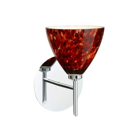 

1SW-177941-LED-CR-Besa Lighting-Mia-One Light Mini Wall Sconce-5 Inches Wide by 7.5 Inches High Chrome Garnet