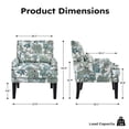 thumbnail image 5 of Bonzy Home Modern Floral Print Accent Chair with Arms and Wooden Legs, 2-Pack Mid‑Century High‑Back Wing Chair with Padded Armrests & Cushioned Seat for Living Room, Blue Green Floral, 5 of 8