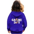 thumbnail image 4 of WOYY Toddler Girls Zip Up Hoodie Football Game Day Hooded Sweatshirt Casual Active Jacket, 4 of 6