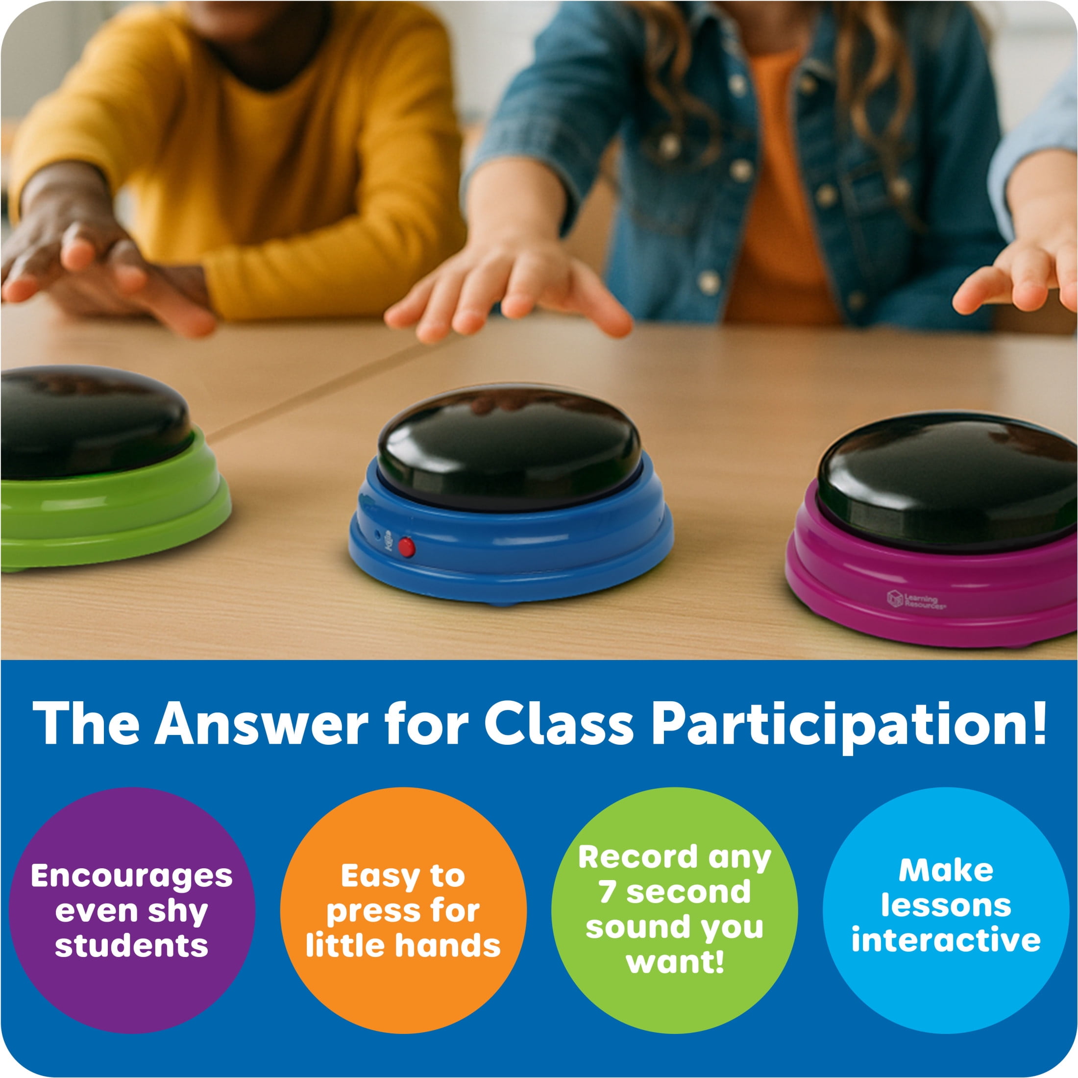Learning Resources Recordable Answer Buzzers - Sound Effect