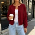thumbnail image 6 of Sevevn Lightweight Cardigan Sweaters for Women Button Down Long Sleeve Open-Front Cardigan Wine 2XL, 6 of 7
