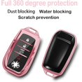 thumbnail image 3 of Key Fob Cover Compatible with Toyota Land Cruiser Venza RAV4 Prime Sienna Fortuner Mirai 2018-2022 4 Button Keychain Case Holder Protector,Pink, 3 of 7